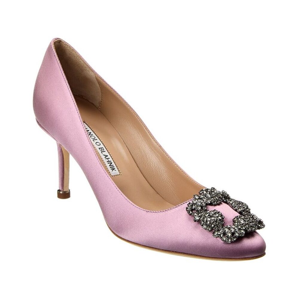 Manolo Blahnik Hangisi 70 Satin Pump, Black